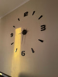 3D Modern Acrylic DIY Wall Clock – Large Frameless Mirror Surface Sticker for Home, Office, and Living Room Decor (Black)