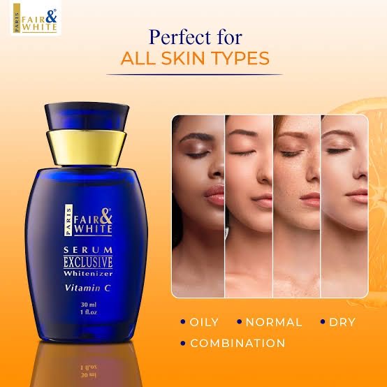 Fair & White Exclusive Whitenizer Serum with Vitamin C — a sleek, fast-absorbing elixir crafted to transform your skin from within.