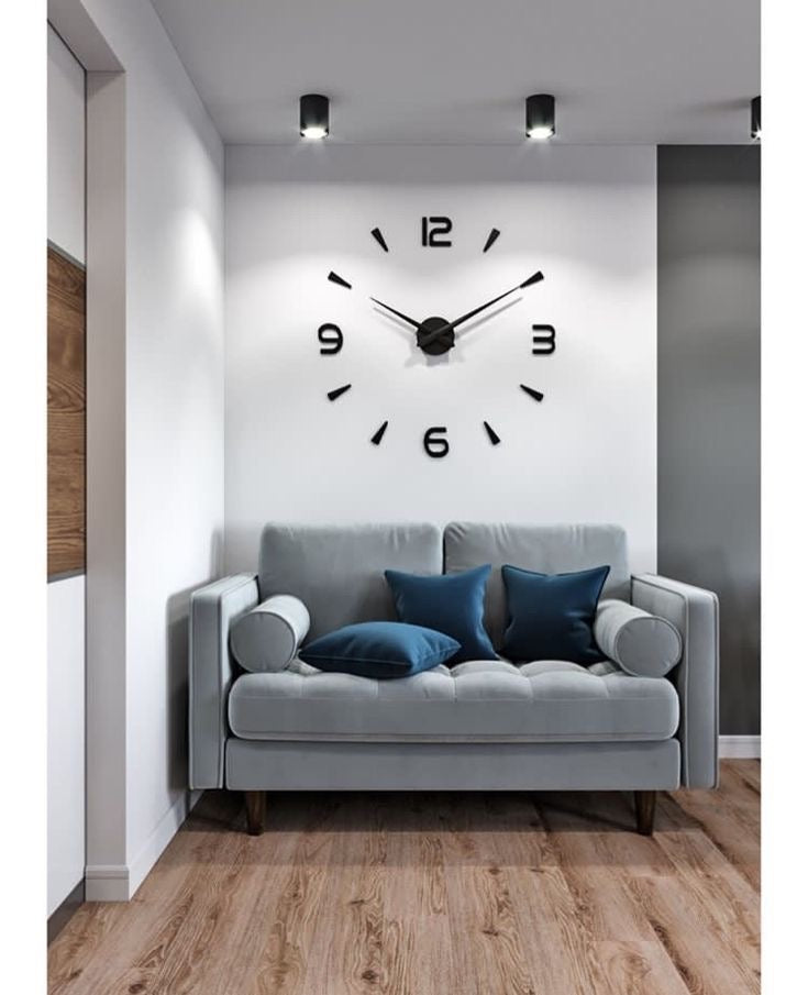 Modern 3D DIY Wall Clock – Minimalist Large Decorative Timepiece